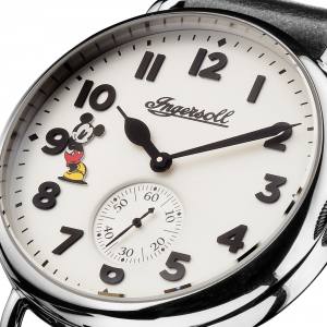 Disney Ingersoll ID01202 Mens Watch The Trenton Union Quartz Stainless Steel Polished Dial White Strap Strap  Color  Black
