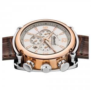 Ingersoll 1892 I01203 Mens The Michigan Movement Quartz Case Stainless Steel Dial White Strap Leather Brown Matt