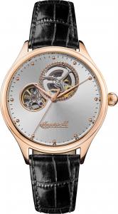 Ingersoll 1892 I07001 Ladies The Vamp Movement Automatic Case Stainless Steel Dial Silver Strap Leather Black Matt