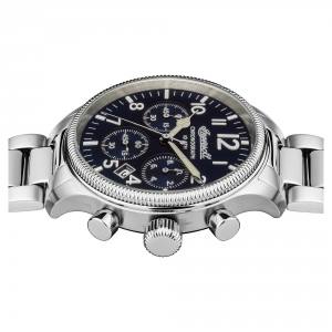 Ingersoll DISCOVERY I03804 Herrenuhr The Apsley Quartzwerk Edelstahl poliert Ziffernblatt Blau Metallarmband Silber poliert