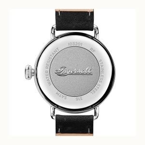 Ingersoll RADIOLITE I03201 Mens The Trenton Movement Quartz Case Stainless Steel Dial Black Strap Leather Black Matt